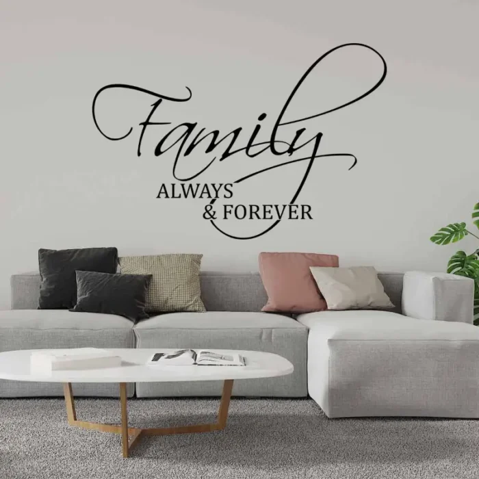 Family-always-and-forever-väggdekor