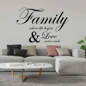 Family-where-life-begins-and-love-never-ends-väggdekor