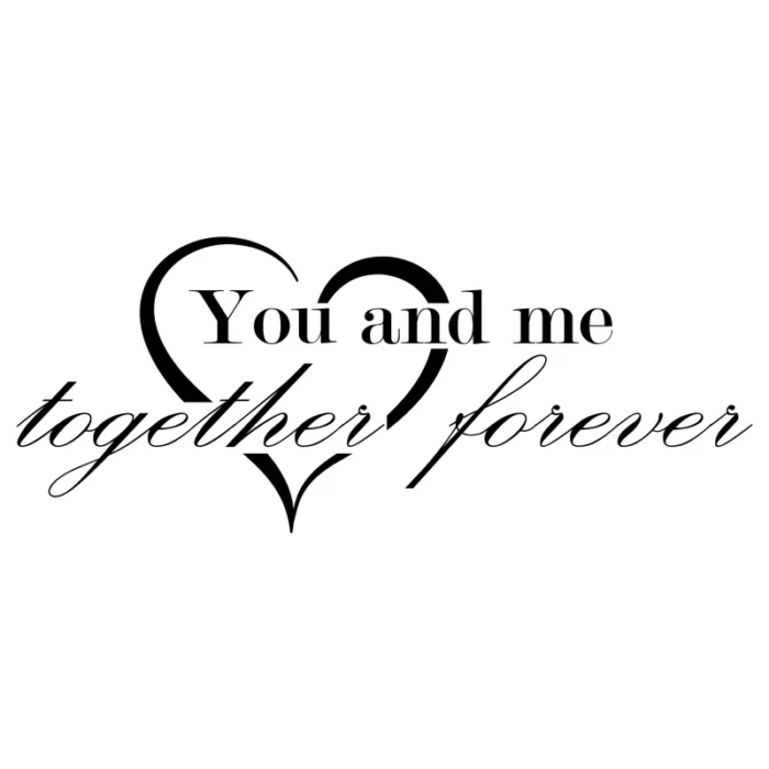 You-and-me-together-forever-väggdekor-svart