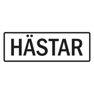 Hästar-dekaltext-svart