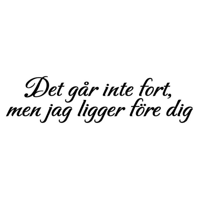 Det-går-inte-fort-men-jag-ligger-före-dig-dekal